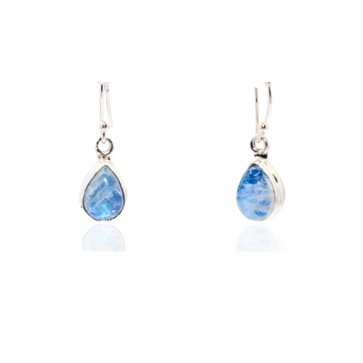 Blue Moonstone Silver Earrings