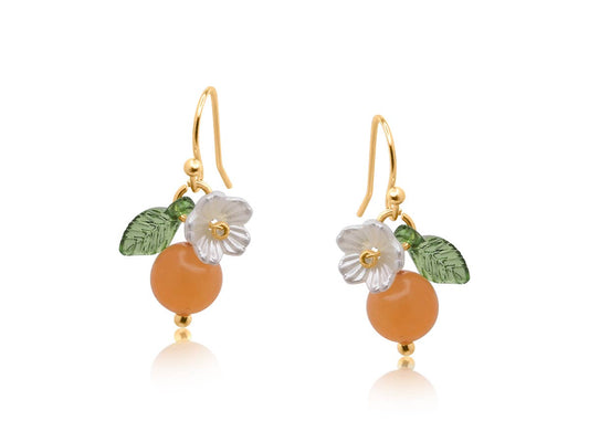 Marina Tangerine Fruits Drop Earrings: GREEN