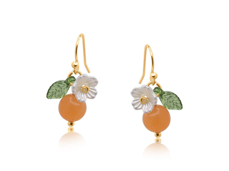 Marina Tangerine Fruits Drop Earrings: GREEN