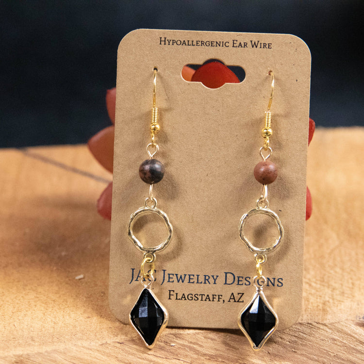 Gilded Black Earrings