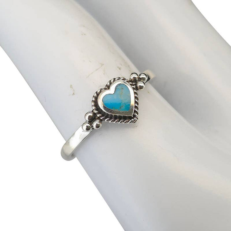 Turquoise Sterling Silver Heart Ring