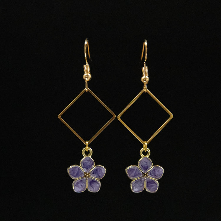 Flower Earrings: Blue