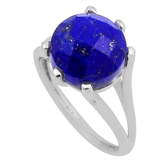 Lapis Lazuli Checker Cut Ring