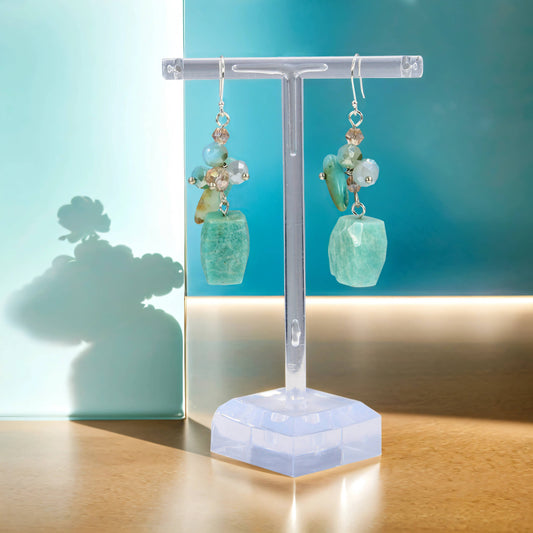 Aquamarine Gemstones Dangle Earrings