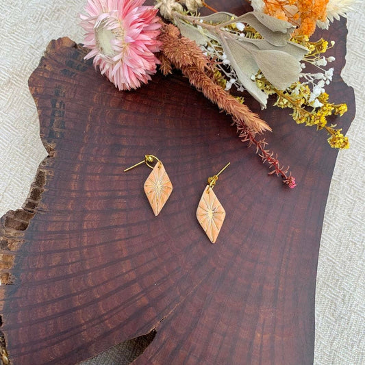 Cleo - Porcelain Earrings with Gold: Yellow