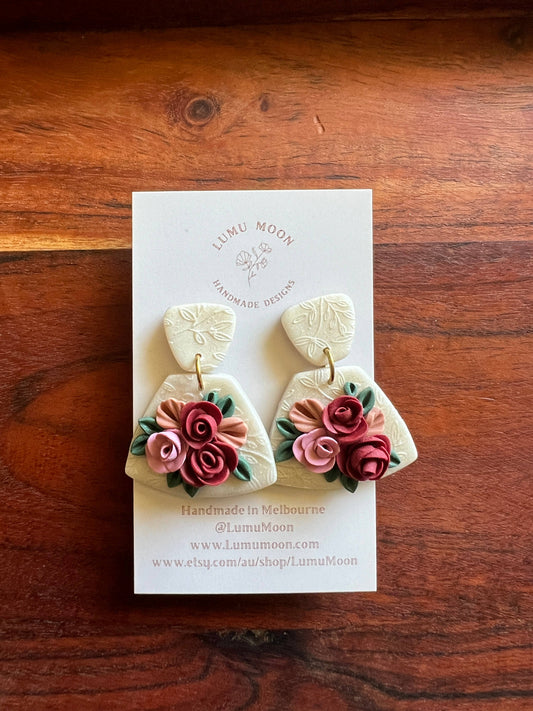 Rose Bouquet Floral Earrings