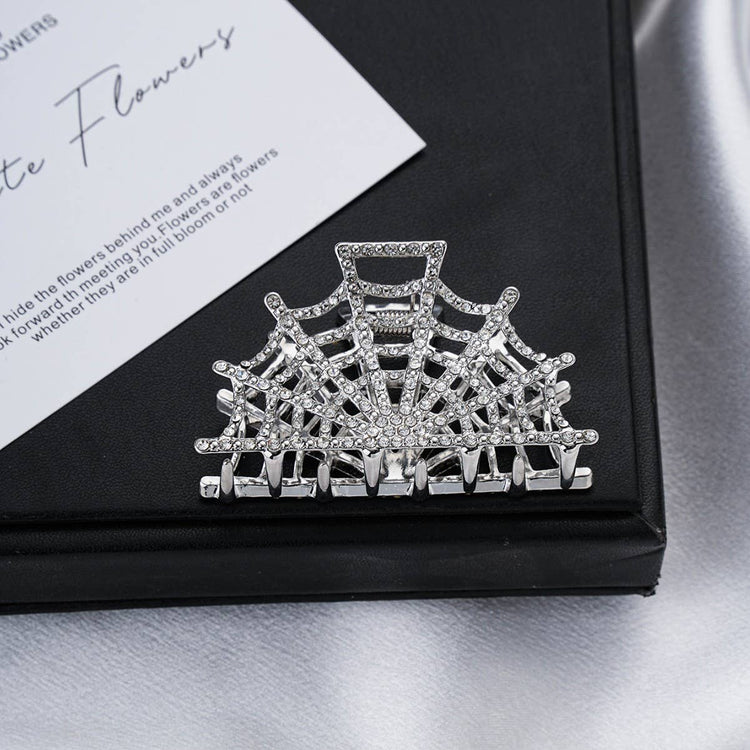 Rhinestones Spider Web Claw Clip
