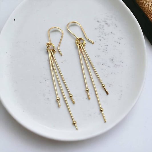 Long Gold Statement Earrings