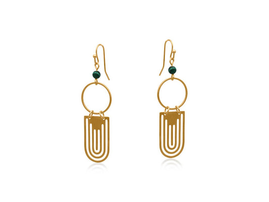 Delphi Shrine Statement Earrings: Gold