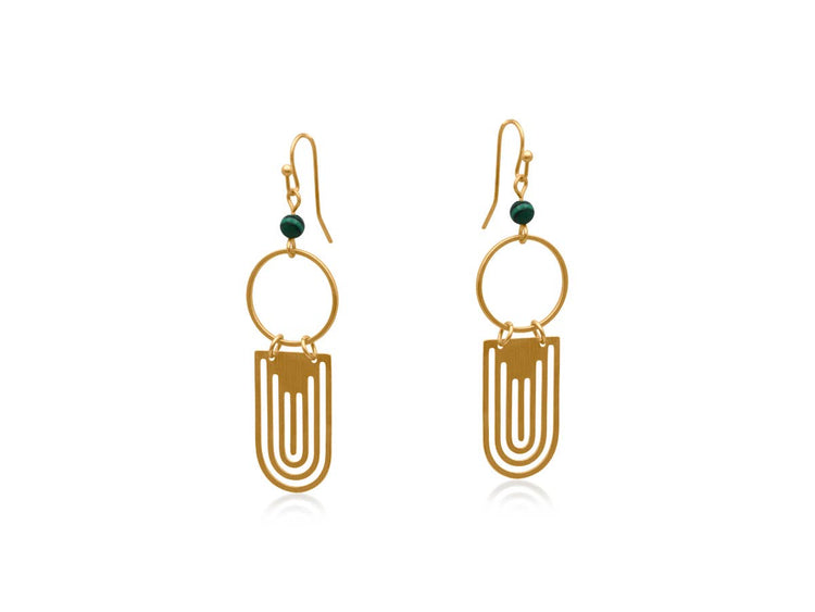 Delphi Shrine Statement Earrings: Gold