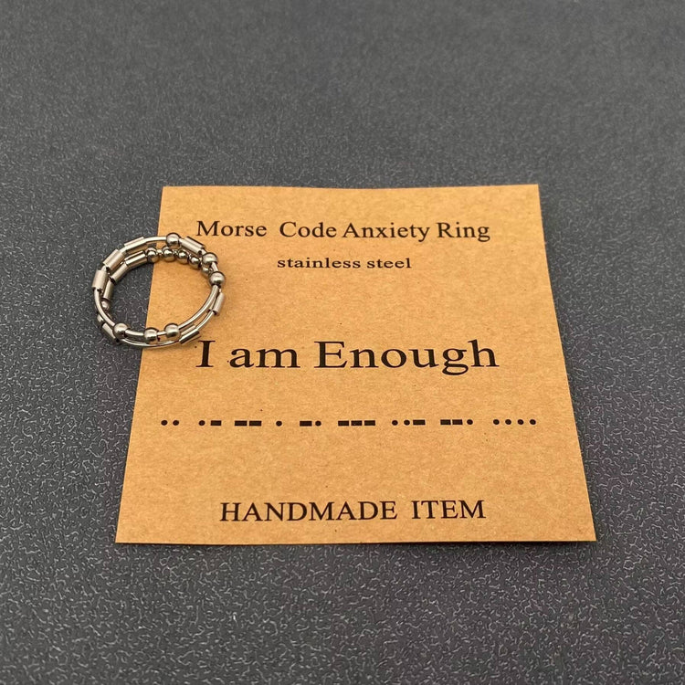 Morse Code Adjustable Ring: Warrior