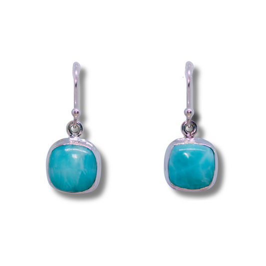 Larimar Blue Waters Silver Earrings