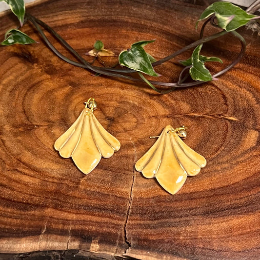Raisa - Porcelain Earrings: Yellow