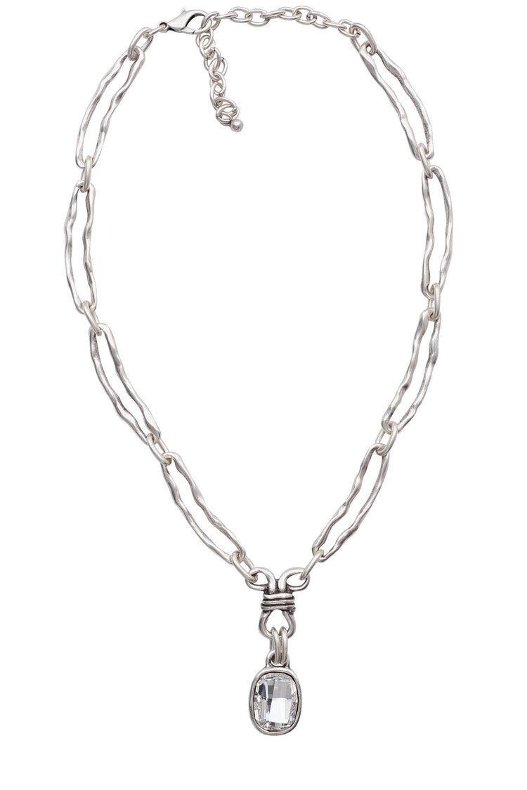 Crystal Pewter 925 Plated Handmade Necklace