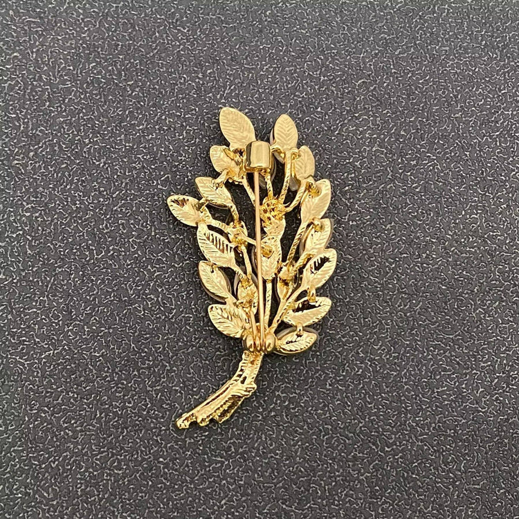 Rhinestone Wheat Brooch