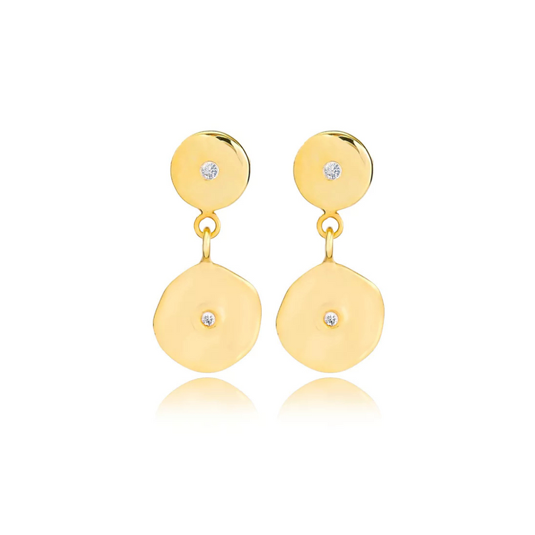 Disk Medallion Gold Earrings