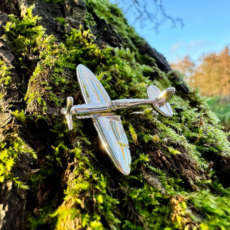 Spitfire Brooch Silver Plated