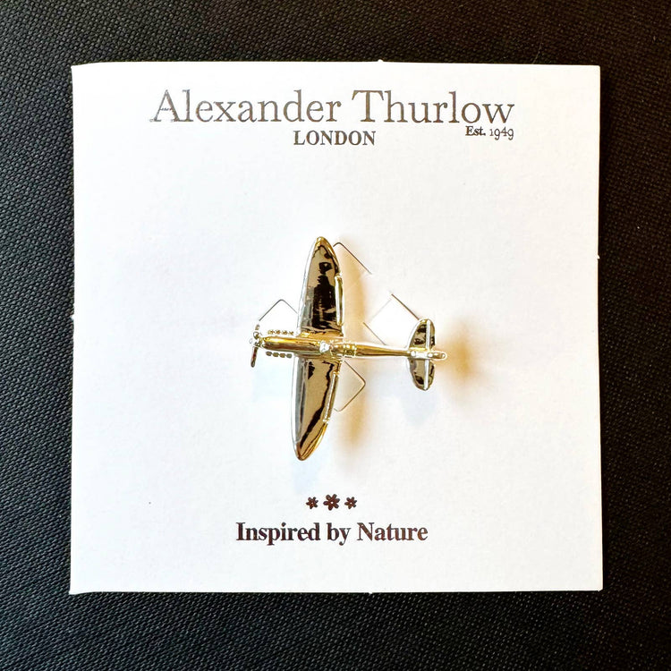 Spitfire Brooch Silver Plated