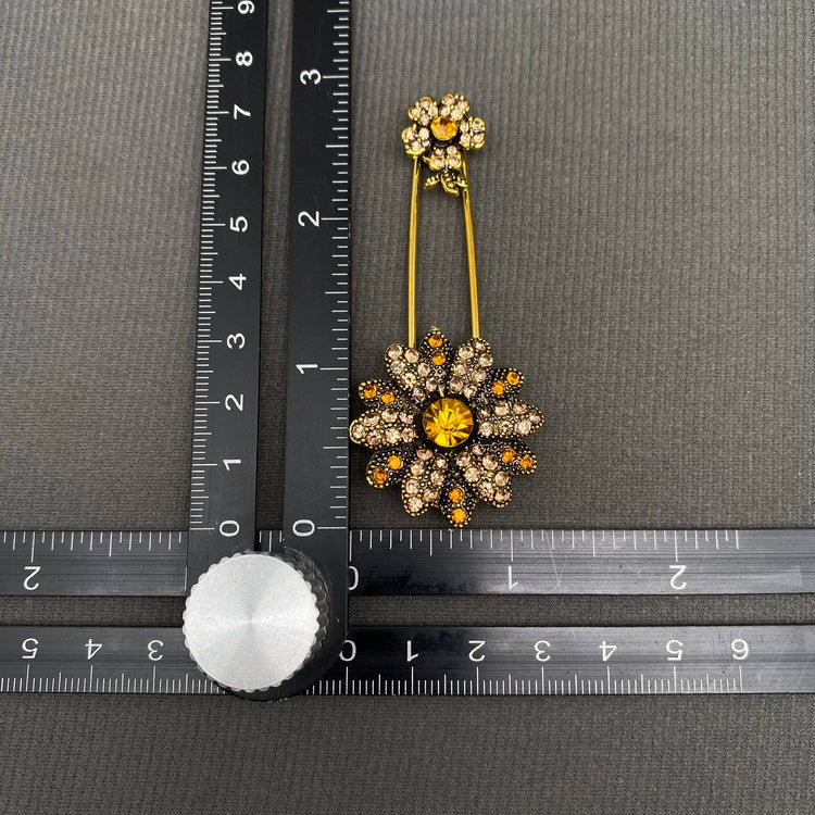 Rhinestone Flower Brooch