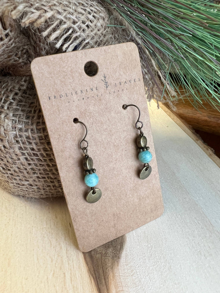 Jadeite Bronze Earrings 