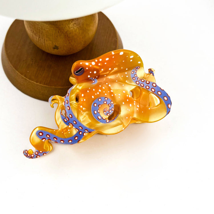 Blue Ring Octopus Hair Claw Clip