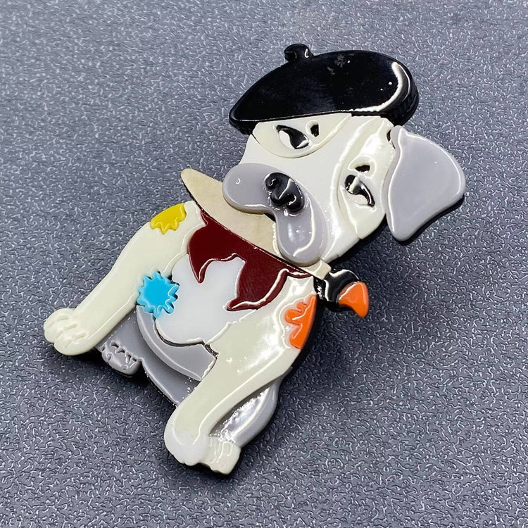 Bulldog Acrylic Brooch