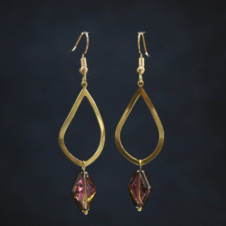 Diamond Drop Earrings: Blue
