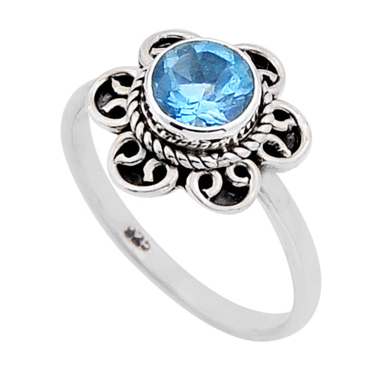 Blue Topaz Silver Ring