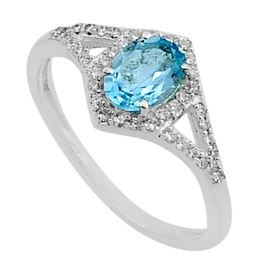Blue Topaz Silver Ring