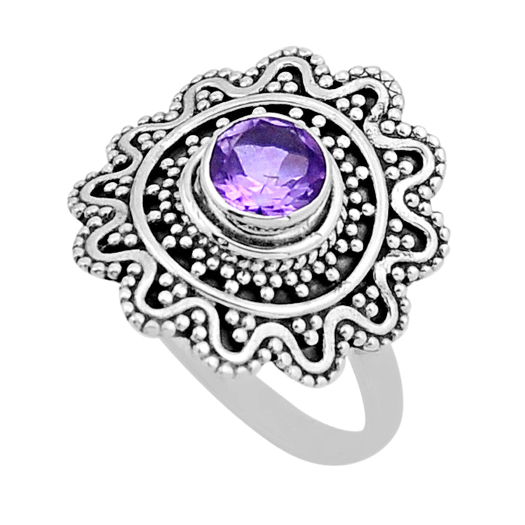 Amethyst Silver Extravaganza Ring