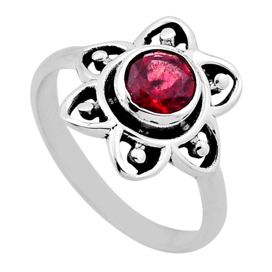 Garnet Silver Ring