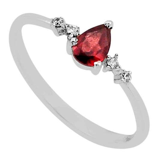 Garnet and Topaz Silver Ring