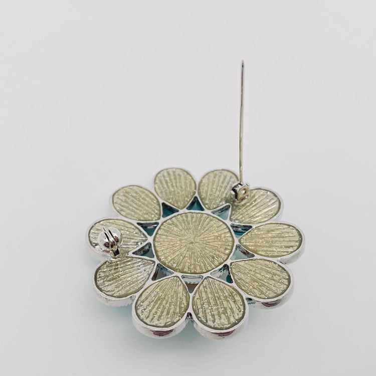 Blue Sunflower Brooch
