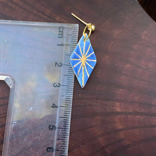 Cleo - Porcelain Earrings with Gold: Yellow