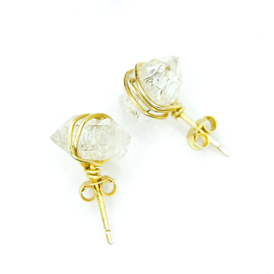 Herkimer Diamond Stud Silver Earrings