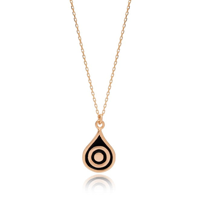 Teardrop Black Gold Necklace