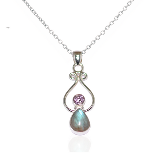Labradorite Silver Pendant