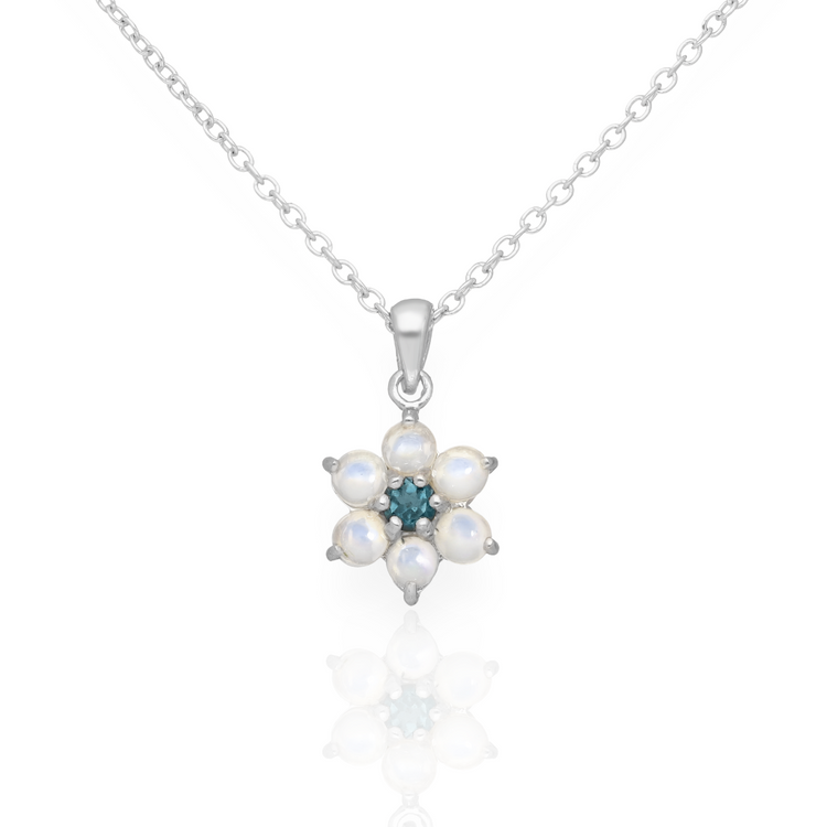 City Flowers Opal Silver Pendant