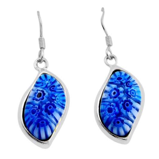 Murano Glass Silver Earrings