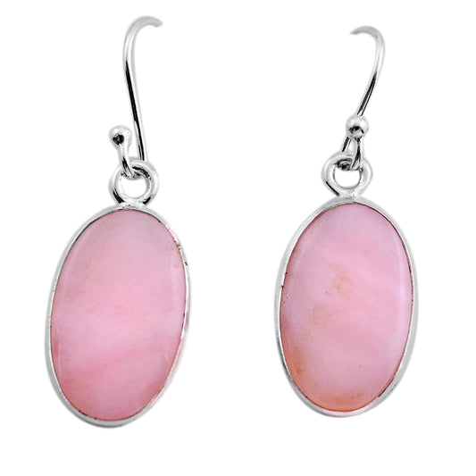Pink Opal Silver Earrings