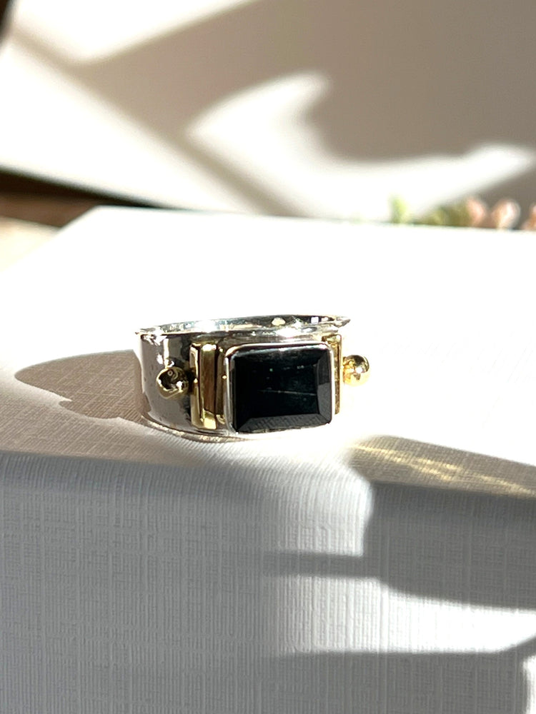 Black Onyx Silver Ring