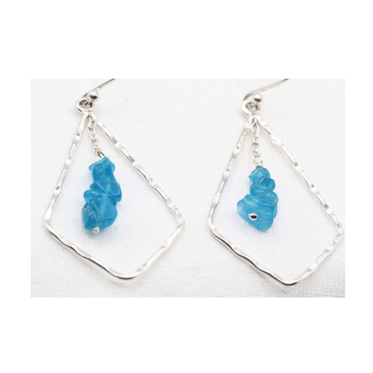 Blue Apatite Silver Earrings