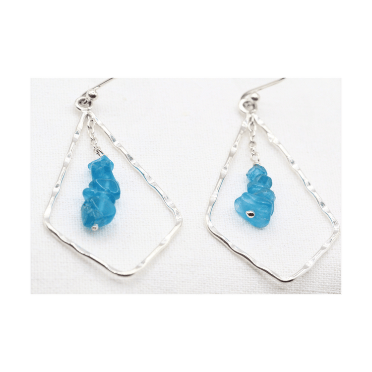 Blue Apatite Silver Earrings