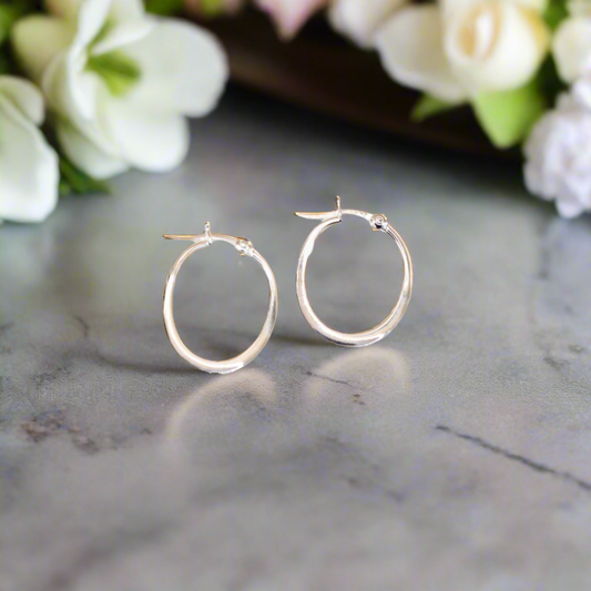 Milano Silver Hoop Earrings