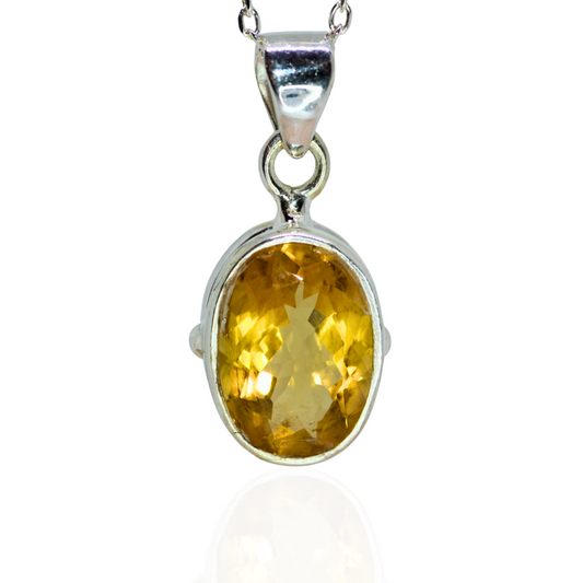 Radiant Citrine Silver Pendant