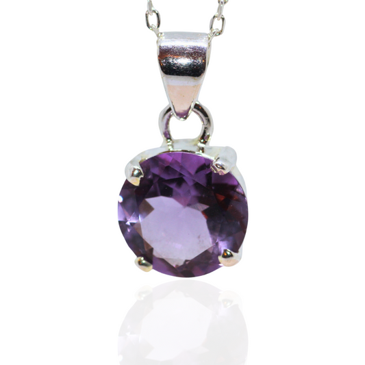 Sweet Amethyst Silver Necklace