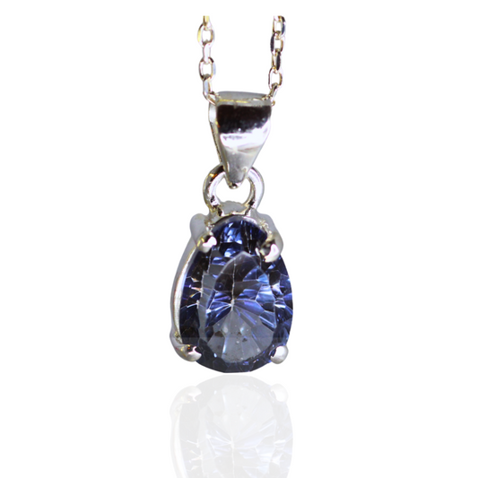 Rainbow Topaz Silver Pendant