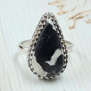 White Buffalo Silver Ring